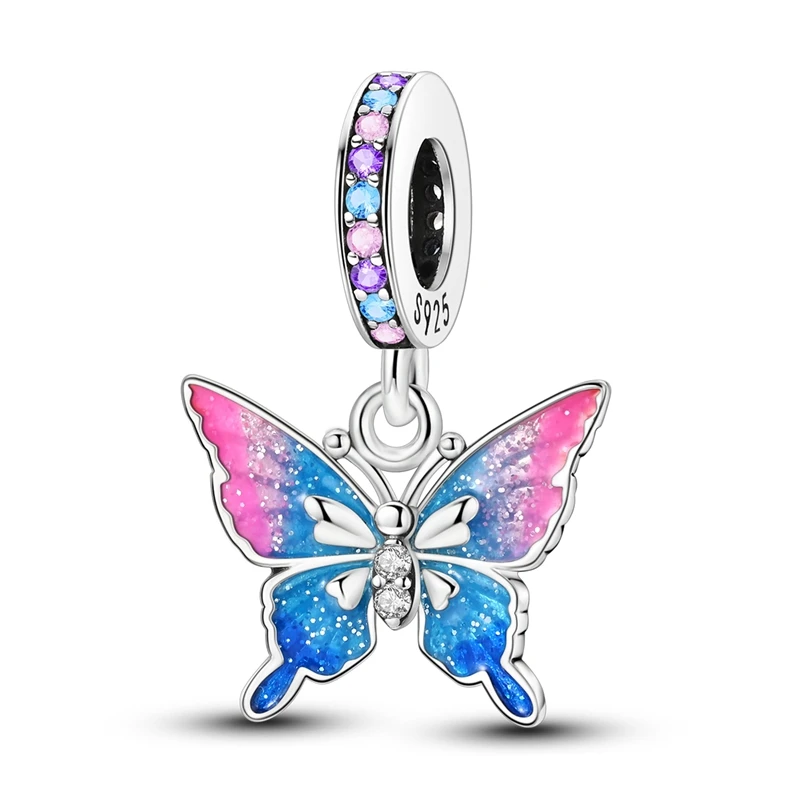 925 Sterling Silver Colorful Pink Blue Butterfly Charms Pendant Fit 3mm Original Bracelet DIY Women Exquisite Date Jewelry Gifts
925 Sterling Silver Colorful Pink Blue Butterfly Charms Pendant Fit 3mm Original Bracelet DIY Women Exquisite Date Jewelry Gifts