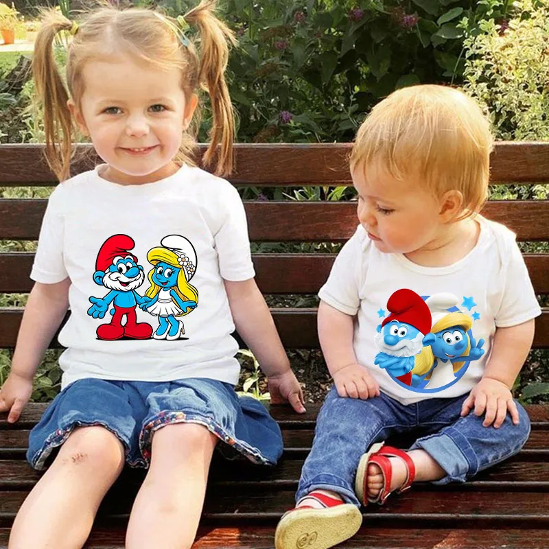 T-Smurfes Series T-shirt Summer Hot Movies Blue Elves Kids Clothes Cute Short Sleeve Boys Girls Base Top Trend Birthday Gifts
T-Smurfes Series T-shirt Summer Hot Movies Blue Elves Kids Clothes Cute Short Sleeve Boys Girls Base Top Trend Birthday Gifts