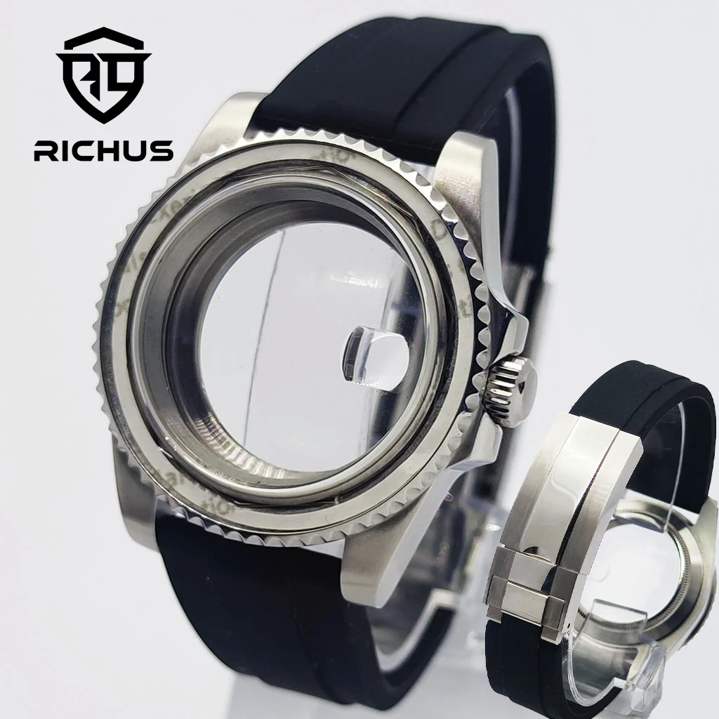 RICHUS 40mm Watch Case Rubber Strap 10ATM Water Resistance Fit NH34 NH35 NH36 ETA2824 PT5000 Movement Watch Accessories
RICHUS 40mm Watch Case Rubber Strap 10ATM Water Resistance Fit NH34 NH35 NH36 ETA2824 PT5000 Movement Watch Accessories