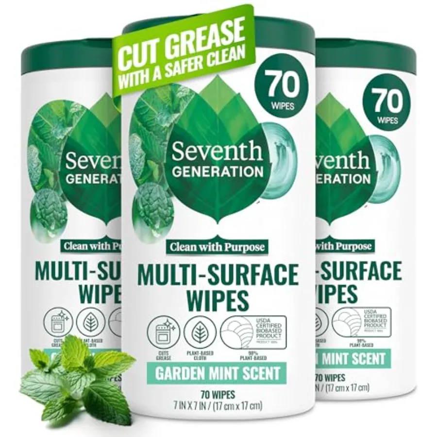 Seventh Generation Multi-Surface Wipes,,Pack of 3,,Plant-Based Cleaning Wipes, No Harsh Fumes or Residue, Safe Around
Seventh Generation Multi-Surface Wipes,,Pack of 3,,Plant-Based Cleaning Wipes, No Harsh Fumes or Residue, Safe Around