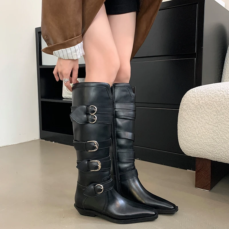 Woman Boots Knee High Platform Elegant Low Heel Trend Punk Gothic New Rock Pu Leather Fashion Women's Shoes Motorcycle Footwear
Woman Boots Knee High Platform Elegant Low Heel Trend Punk Gothic New Rock Pu Leather Fashion Women's Shoes Motorcycle Footwear