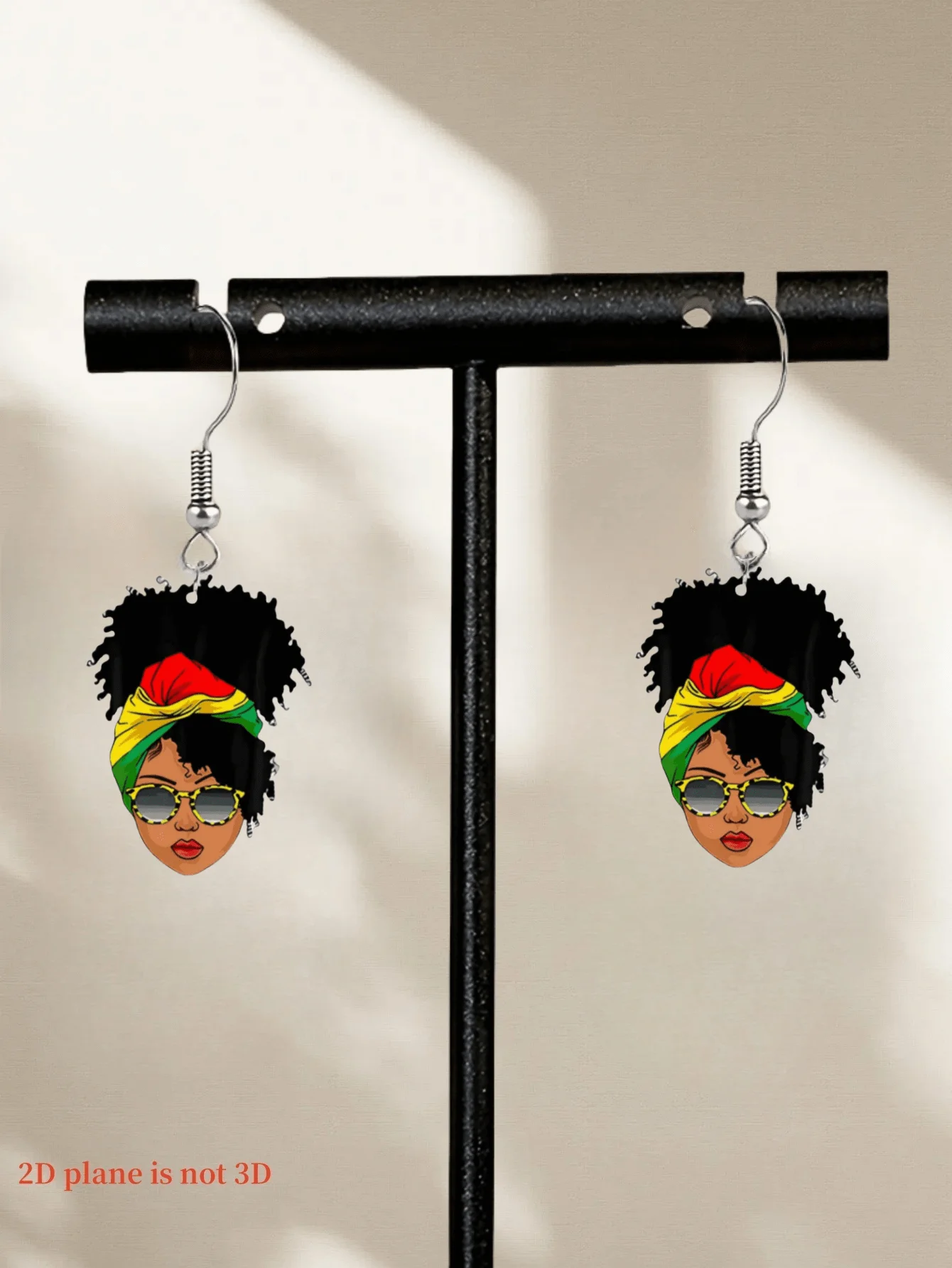 2D Acrylic Dangle Earrings With Afrocentric Rasta Headwrap Art, Stainless Steel Hooks, Lightweight Fashion For Daily And Party
2D Acrylic Dangle Earrings With Afrocentric Rasta Headwrap Art, Stainless Steel Hooks, Lightweight Fashion For Daily And Party