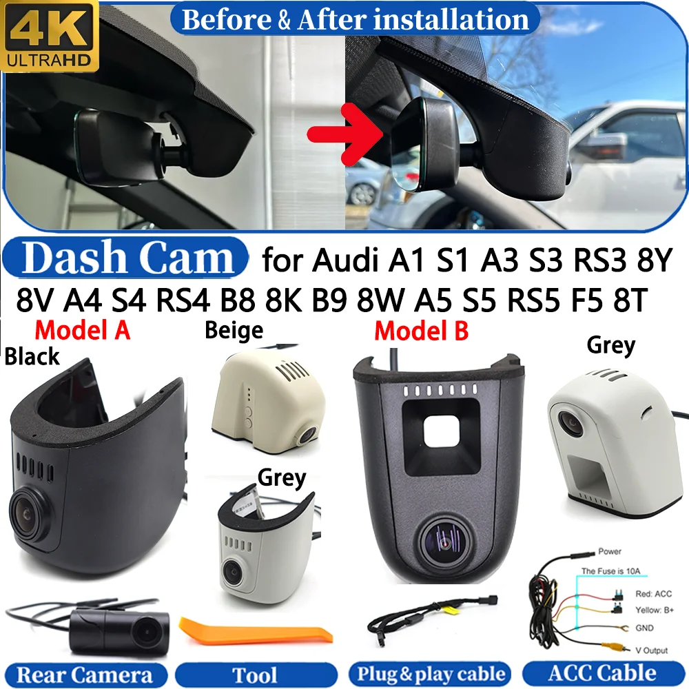Dash Cam for Audi A1 S1 A3 S3 RS3 8Y 8V A4 S4 RS4 B8 8K B9 8W A5 S5 RS5 F5 8T 4K DVR Dashboard Camera Video Drive Recorder
Dash Cam for Audi A1 S1 A3 S3 RS3 8Y 8V A4 S4 RS4 B8 8K B9 8W A5 S5 RS5 F5 8T 4K DVR Dashboard Camera Video Drive Recorder