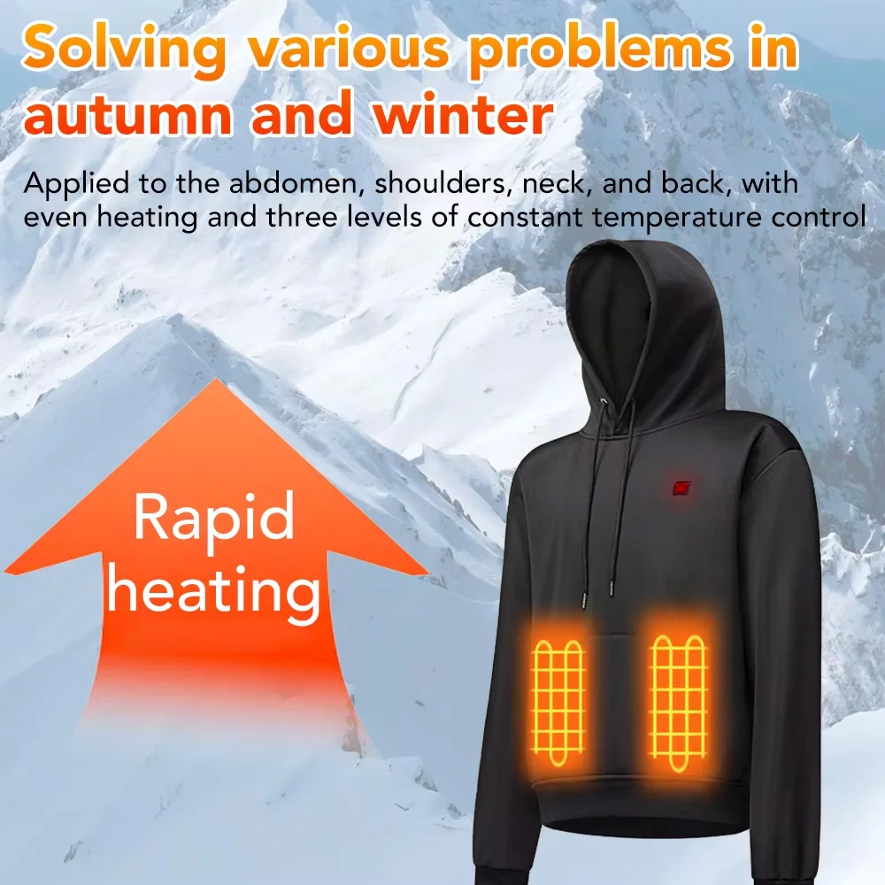 New Winter Hooded Heated Sweatshirt 5 Areas Charging Heating Hoodie Smart Heating Clothes Couples Casual Heat Jacket Sportswear
New Winter Hooded Heated Sweatshirt 5 Areas Charging Heating Hoodie Smart Heating Clothes Couples Casual Heat Jacket Sportswear