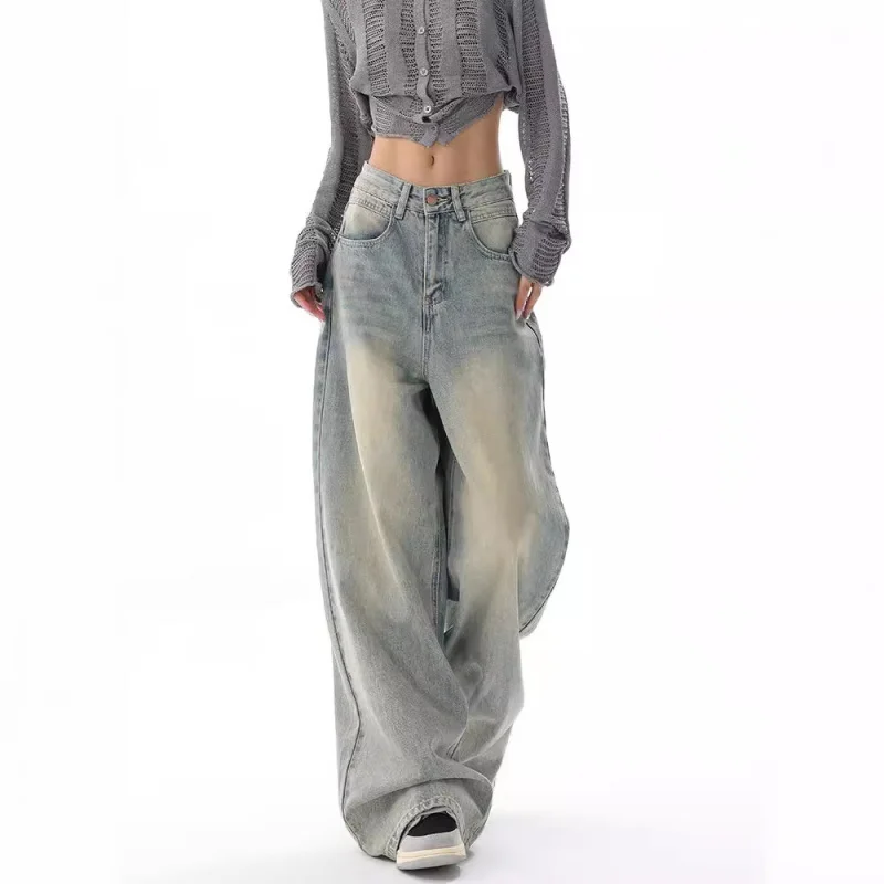 Women's American-Style Retro Light-Colored Wide-Leg Jeans Autumn2025New High Waist Loose Wide Mop Pants
Women's American-Style Retro Light-Colored Wide-Leg Jeans Autumn2025New High Waist Loose Wide Mop Pants