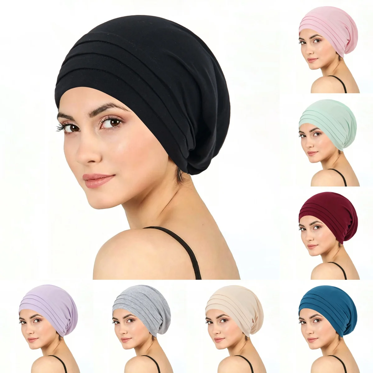 Muslim Fashion Women Hijabs Soft Stretch Beanie Chemo Hair Turban Hat Solid Color Ladies Crinkled Hijab Inner Hijab Caps
Muslim Fashion Women Hijabs Soft Stretch Beanie Chemo Hair Turban Hat Solid Color Ladies Crinkled Hijab Inner Hijab Caps
