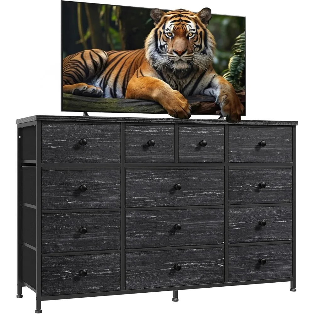 Black Dresser For Bedroom With 13 Fabric Drawers Bedroom Long Dressers & Chest Of Drawers With Wood Top, Metal Frame Stu
Black Dresser For Bedroom With 13 Fabric Drawers Bedroom Long Dressers & Chest Of Drawers With Wood Top, Metal Frame Stu
