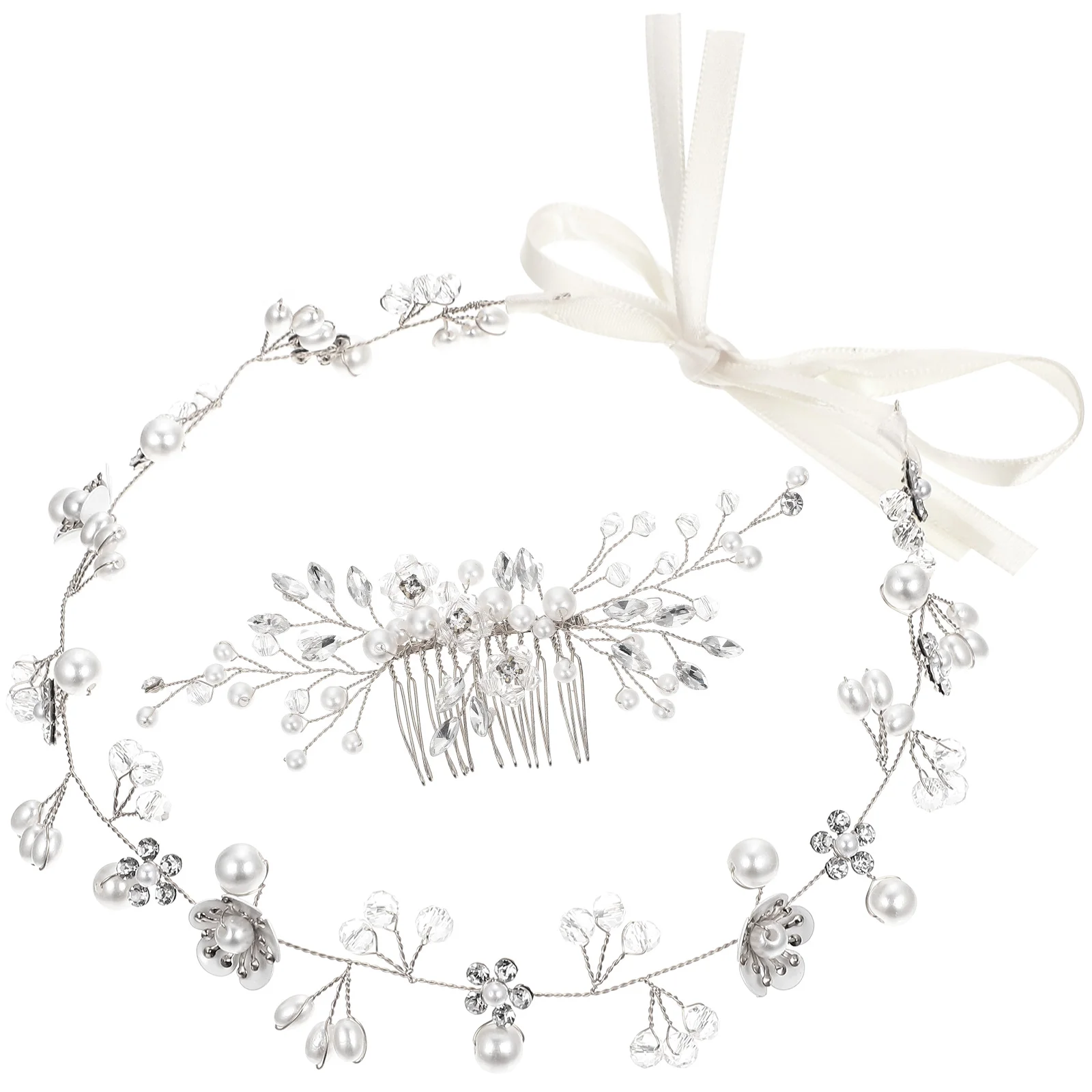 Bridal Flower Bead Headband Silver Hair Comb Set Elegant Wedding Headdress Jewelry Party Supply Decorative Bridal Accessories
Bridal Flower Bead Headband Silver Hair Comb Set Elegant Wedding Headdress Jewelry Party Supply Decorative Bridal Accessories