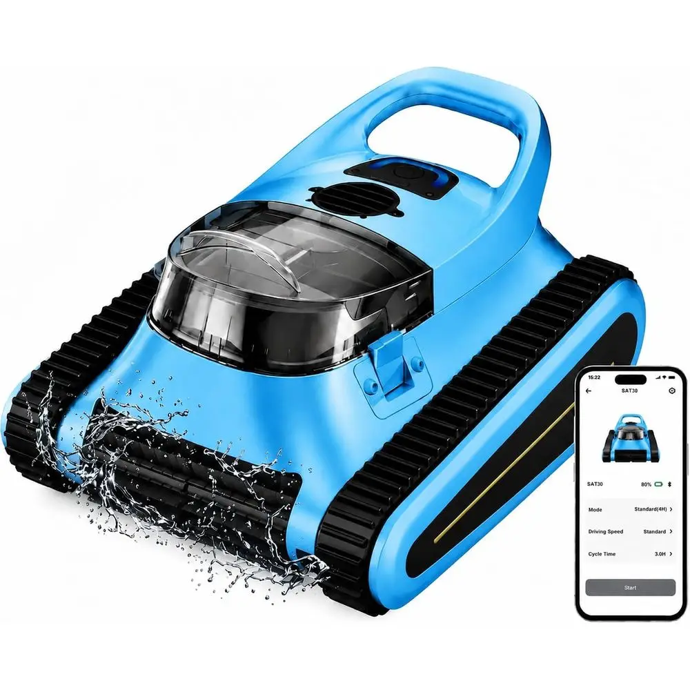Automatic Robotic Pool Cleaner - CordlRobotic Pool Vacuum Cleaner or Inground & Above Ground Pools Cleans loor, Wall & Waterline
Automatic Robotic Pool Cleaner - CordlRobotic Pool Vacuum Cleaner or Inground & Above Ground Pools Cleans loor, Wall & Waterline