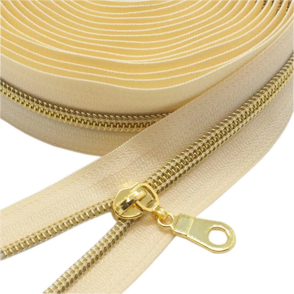 Gold Nylon Coil Zippers by The Yard Bulk Beige Tape 10 Yards with 25 Gold Pulls for DIY Sewing Tailor Craft Bag
Gold Nylon Coil Zippers by The Yard Bulk Beige Tape 10 Yards with 25 Gold Pulls for DIY Sewing Tailor Craft Bag