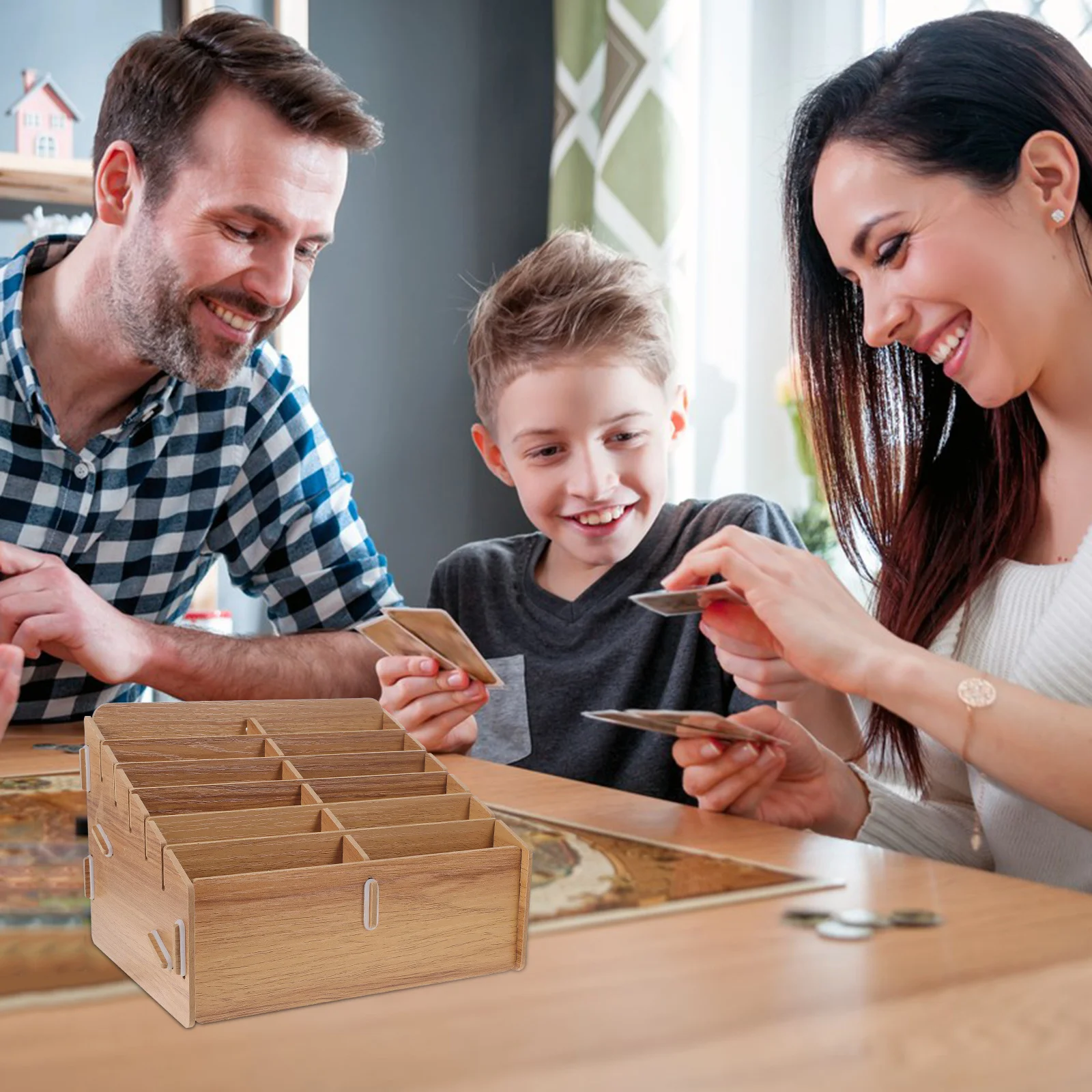 Game Cards Storage Box Multi-Grid Wooden Organizer for Large Capacity Portable Case for Card Sorting and Home Use
Game Cards Storage Box Multi-Grid Wooden Organizer for Large Capacity Portable Case for Card Sorting and Home Use