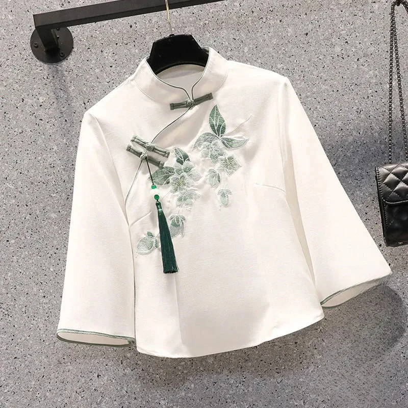 qq023Oversized Women's Summer Butterfly Sweet Chinese Embroidered Top Suit Hanfu Blouse Skirt Two-piece Set Large Size
qq023Oversized Women's Summer Butterfly Sweet Chinese Embroidered Top Suit Hanfu Blouse Skirt Two-piece Set Large Size