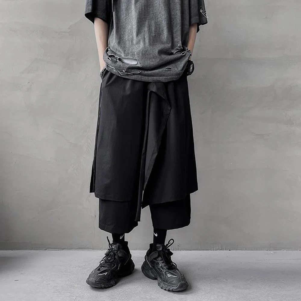 Mens Y2k Fake Two-Piece Samurai Pants Streetwear Summer Fashion Youth Campus Seven-Point Long Casual Pants Men'S Clothing 2025
Mens Y2k Fake Two-Piece Samurai Pants Streetwear Summer Fashion Youth Campus Seven-Point Long Casual Pants Men'S Clothing 2025