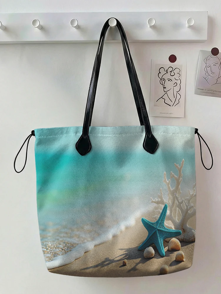 Beach Starfish Seashell Coral Print Tote Bag Large Capacity Canvas Shoulder Bag For Shopping Travel Daily Use
Beach Starfish Seashell Coral Print Tote Bag Large Capacity Canvas Shoulder Bag For Shopping Travel Daily Use