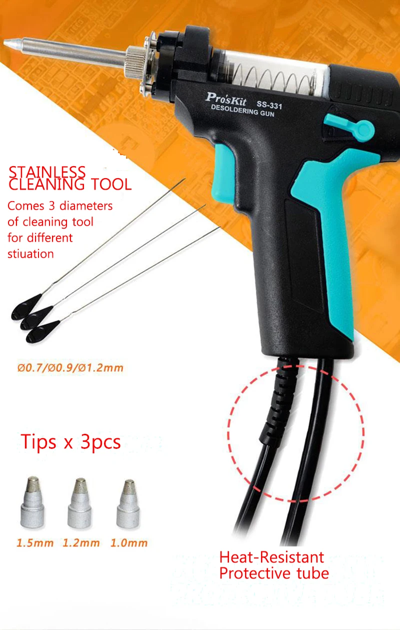 Совершенно новый Pro'sKit SS-331H ESD ЖК-дисплей, цифровой BGA, отпайка, всасывание, электрическое поглощение, функция сна
Совершенно новый Pro'sKit SS-331H ESD ЖК-дисплей, цифровой BGA, отпайка, всасывание, электрическое поглощение, функция сна