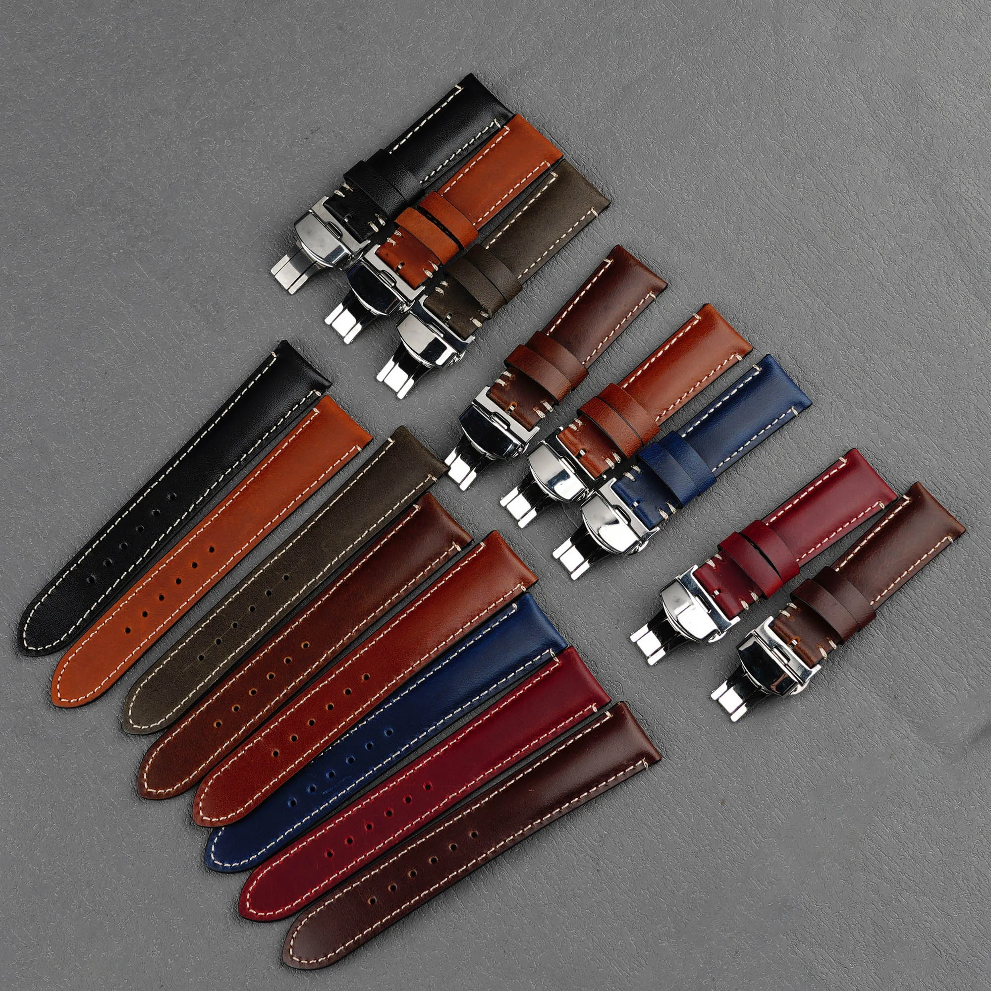 Carlywet 20mm 22mm Crazy Horse Leather Watch Band Retro Genuine Leather Watch Strap Butterfly Buckle for Samsung Huawei Seiko
Carlywet 20mm 22mm Crazy Horse Leather Watch Band Retro Genuine Leather Watch Strap Butterfly Buckle for Samsung Huawei Seiko