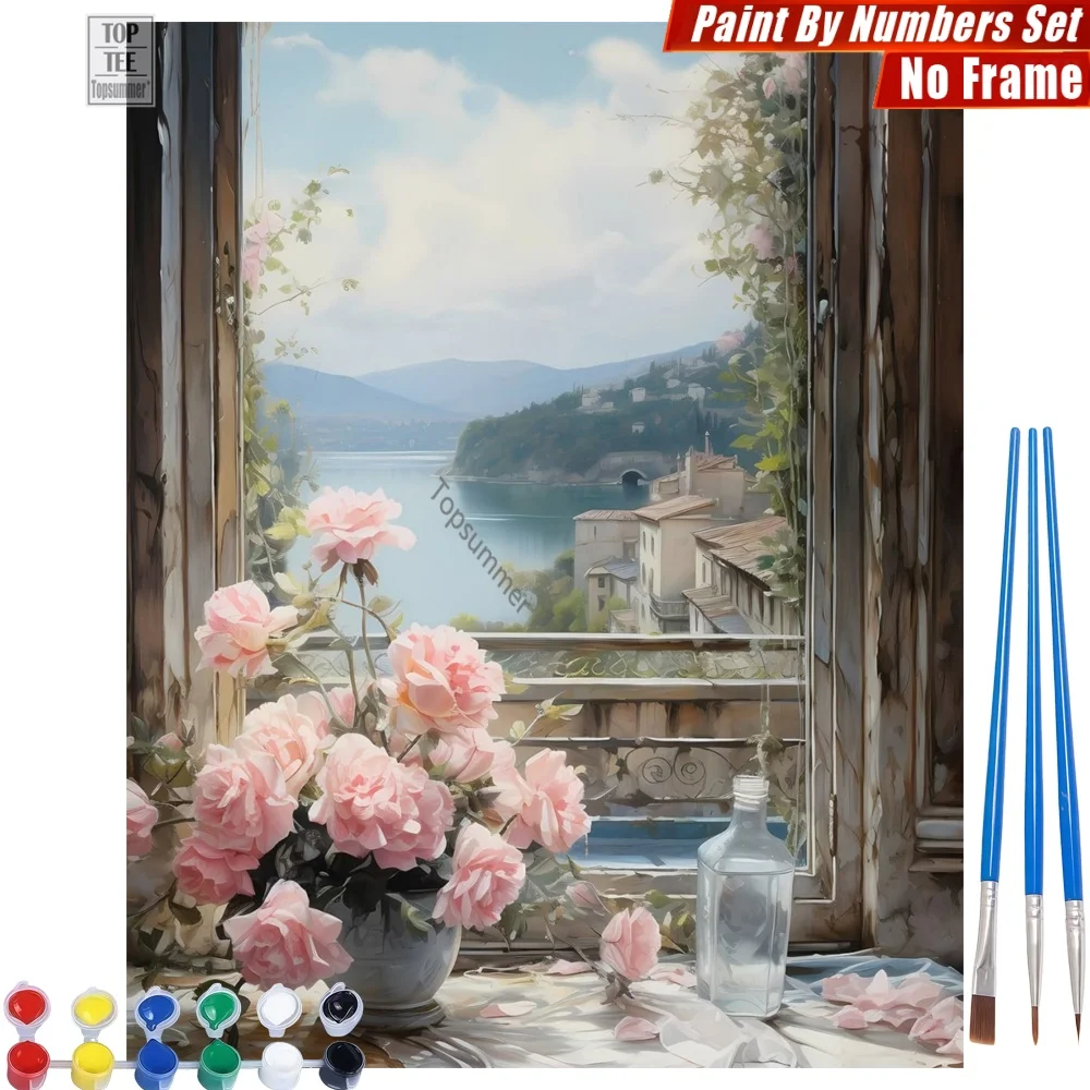 Lake View Roses Paints By Numbers Kit - Roses Window Lake Home Wall Decor New Year's Day Gift For Girlfriend
Lake View Roses Paints By Numbers Kit - Roses Window Lake Home Wall Decor New Year's Day Gift For Girlfriend