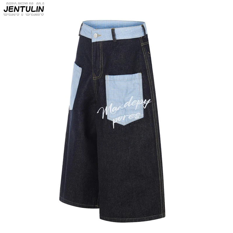 Y2k Retro Blue Checkered Denim Wide Leg Pants With Sporty Design Denim Cropped Pants Fashionable Korean Style New Clothing
Y2k Retro Blue Checkered Denim Wide Leg Pants With Sporty Design Denim Cropped Pants Fashionable Korean Style New Clothing