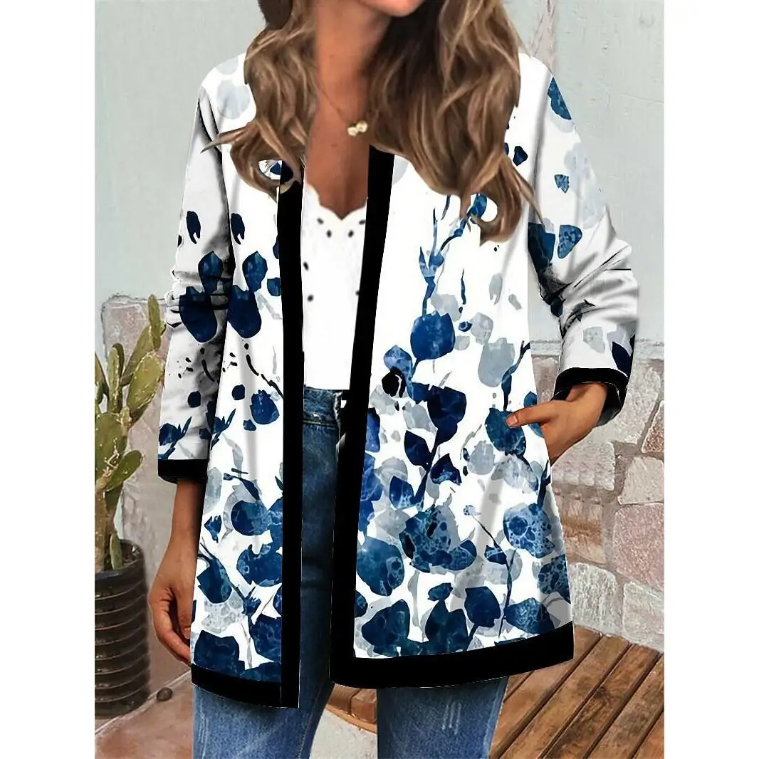Women's Printed Long Sved Cardigan Jaet Casual Loose Fit Polyester Fiber Busin Casual Sle Long Sve Suit Coat
Women's Printed Long Sved Cardigan Jaet Casual Loose Fit Polyester Fiber Busin Casual Sle Long Sve Suit Coat