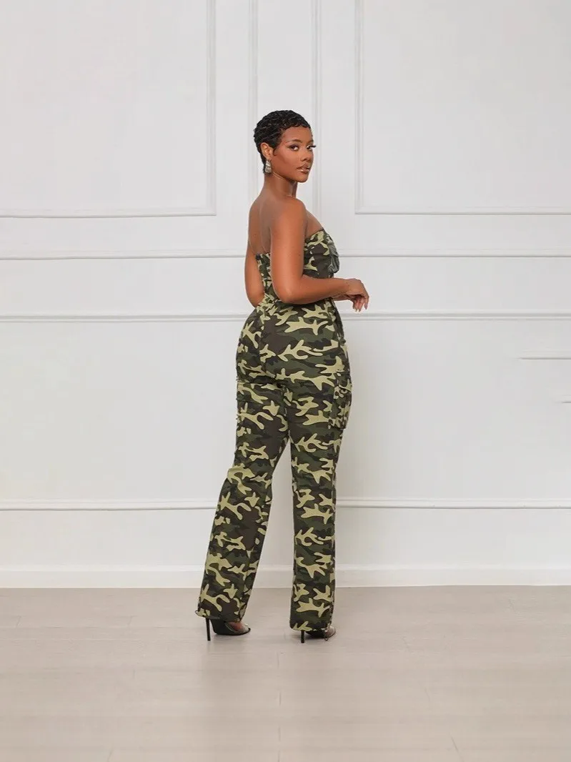 For Woman Jumpsuit Camouflage Print Straight Leg Jumpsuits Cargo Pocket Mid Waist Romper Off Shoulder Sleeveless Long Jumpsuit
For Woman Jumpsuit Camouflage Print Straight Leg Jumpsuits Cargo Pocket Mid Waist Romper Off Shoulder Sleeveless Long Jumpsuit