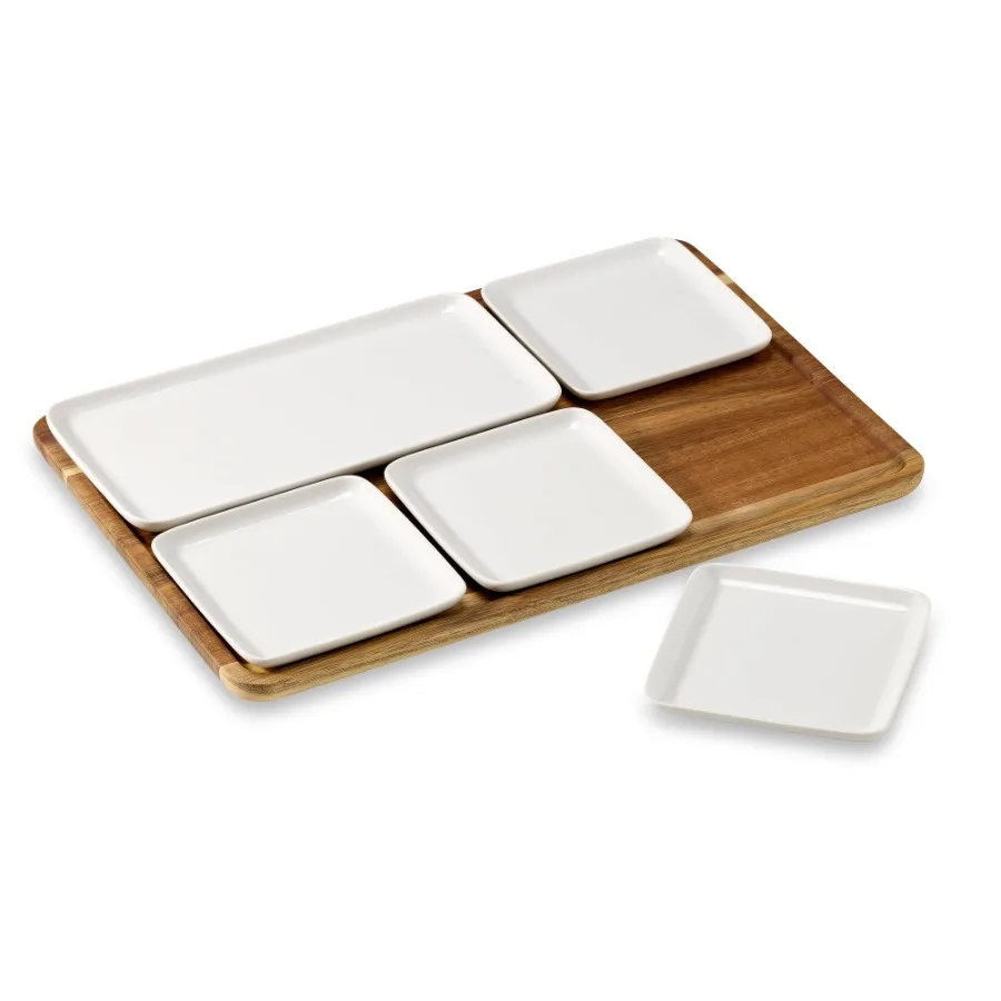 6 Piece White Porcelain Grazing Board With Acacia Wood
6 Piece White Porcelain Grazing Board With Acacia Wood