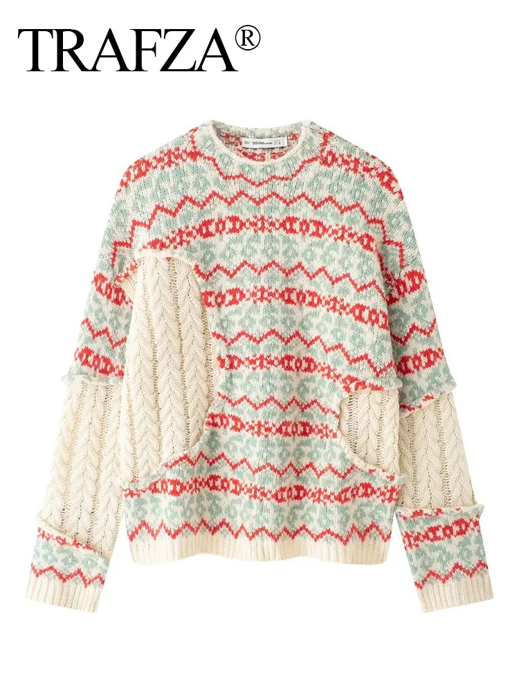 TRAFZA Women Autumn Fashion Long Sleeve O-Neck Knitted Pullover Sweater Female Eight-ply Jacquard Simple Style Elastic Top
TRAFZA Women Autumn Fashion Long Sleeve O-Neck Knitted Pullover Sweater Female Eight-ply Jacquard Simple Style Elastic Top