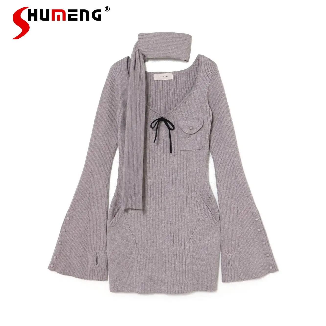 Spring and Autumn New Japan Style Sweet High Waist Knit Dress Women's Slim Sweet Mini Dress with Scarf Sexy Hot Girl Daily Dress
Spring and Autumn New Japan Style Sweet High Waist Knit Dress Women's Slim Sweet Mini Dress with Scarf Sexy Hot Girl Daily Dress