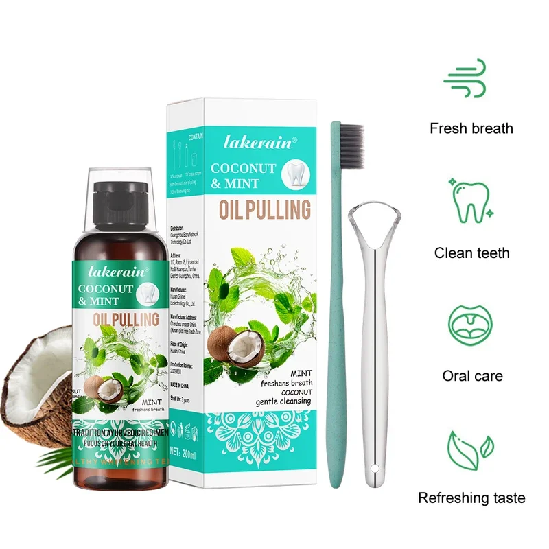 60/100/200/250ml Coconut Mint Pulling Oil Mouthwash Alcohol-free Teeth Whitening Fresh Oral Breath Tongue Scraper Set Mouth Heal
60/100/200/250ml Coconut Mint Pulling Oil Mouthwash Alcohol-free Teeth Whitening Fresh Oral Breath Tongue Scraper Set Mouth Heal