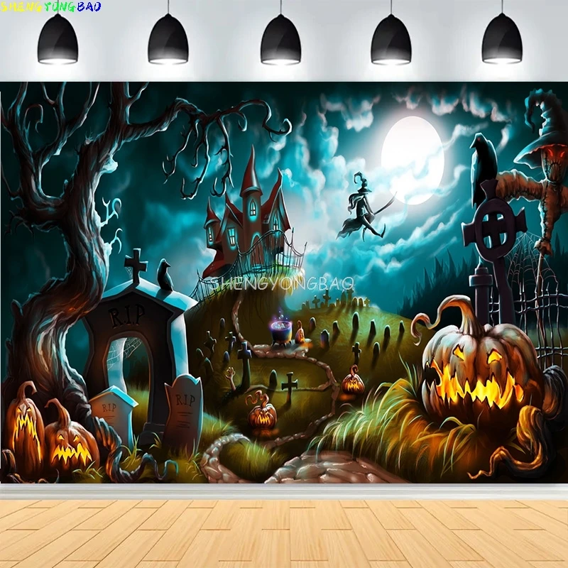 Autumn Thanksgiving Day Photography Backdrops Fall Scary Pumpkin Barn Moon Halloween Day Party Castle Photo Background NG-38
Autumn Thanksgiving Day Photography Backdrops Fall Scary Pumpkin Barn Moon Halloween Day Party Castle Photo Background NG-38