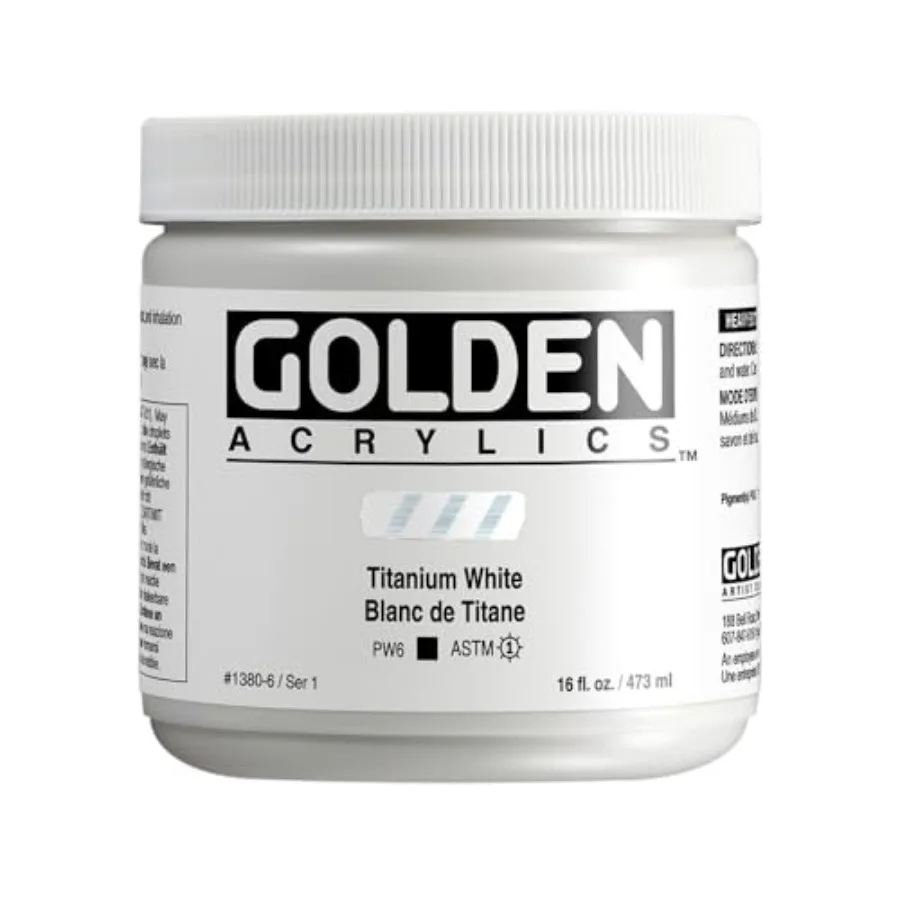 Heavy Body Acrylics, Titanium White, 16 fl. oz. Jar, Professional Acrylic Paint, Opaque
Heavy Body Acrylics, Titanium White, 16 fl. oz. Jar, Professional Acrylic Paint, Opaque