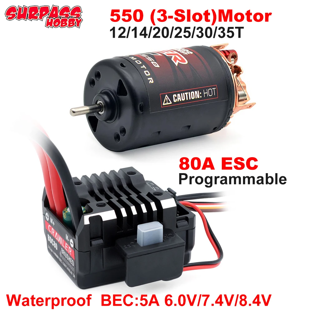 SURPASS HOBBY 80A Матовый ESC и 550 Motor Combo 12T 14T 20T 25T 30T Контроллер скорости для 1/10 гусеничного автомобиля 6,0 В/7,4 В/8,4 В BEC
SURPASS HOBBY 80A Матовый ESC и 550 Motor Combo 12T 14T 20T 25T 30T Контроллер скорости для 1/10 гусеничного автомобиля 6,0 В/7,4 В/8,4 В BEC