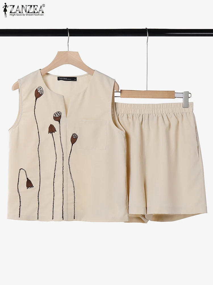 ZANZEA Vintage Short Sets Women Sleeveless Printed Tops Elastic Waist Shorts 2025 Casual Loose Pockets Summer Matching Sets
ZANZEA Vintage Short Sets Women Sleeveless Printed Tops Elastic Waist Shorts 2025 Casual Loose Pockets Summer Matching Sets
