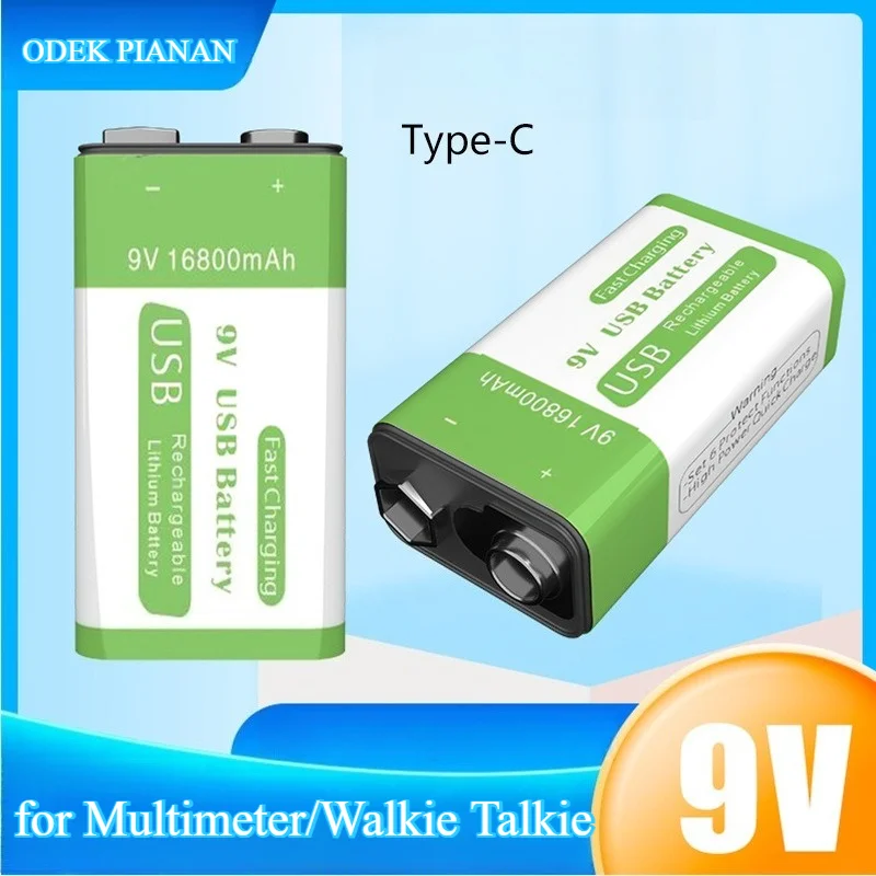 2 шт.16800 мАч 9 В литиевая аккумуляторная батарея 6F22 квадратная батарея большой емкости для мультиметра/рации USB-C быстрая зарядка
2 шт.16800 мАч 9 В литиевая аккумуляторная батарея 6F22 квадратная батарея большой емкости для мультиметра/рации USB-C быстрая зарядка