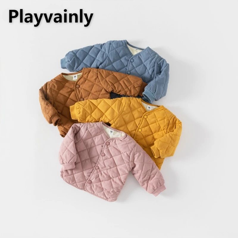 2025 New Winter Boys Girs Thickened Warm Coats Solid Collarless Single Breasted Quilted Jacket Basic Casual Kids Outerwear Y1214
2025 New Winter Boys Girs Thickened Warm Coats Solid Collarless Single Breasted Quilted Jacket Basic Casual Kids Outerwear Y1214