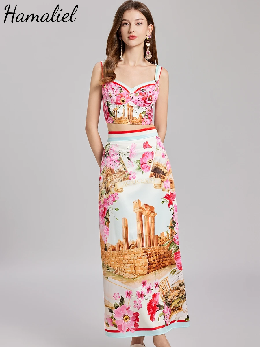 Summer Holiday Rome Flower Print Matching Sets Women's Cup Padded Zipper Spaghetti Strap Crop Top + Long Skirt 2 Pieces Suits
Summer Holiday Rome Flower Print Matching Sets Women's Cup Padded Zipper Spaghetti Strap Crop Top + Long Skirt 2 Pieces Suits