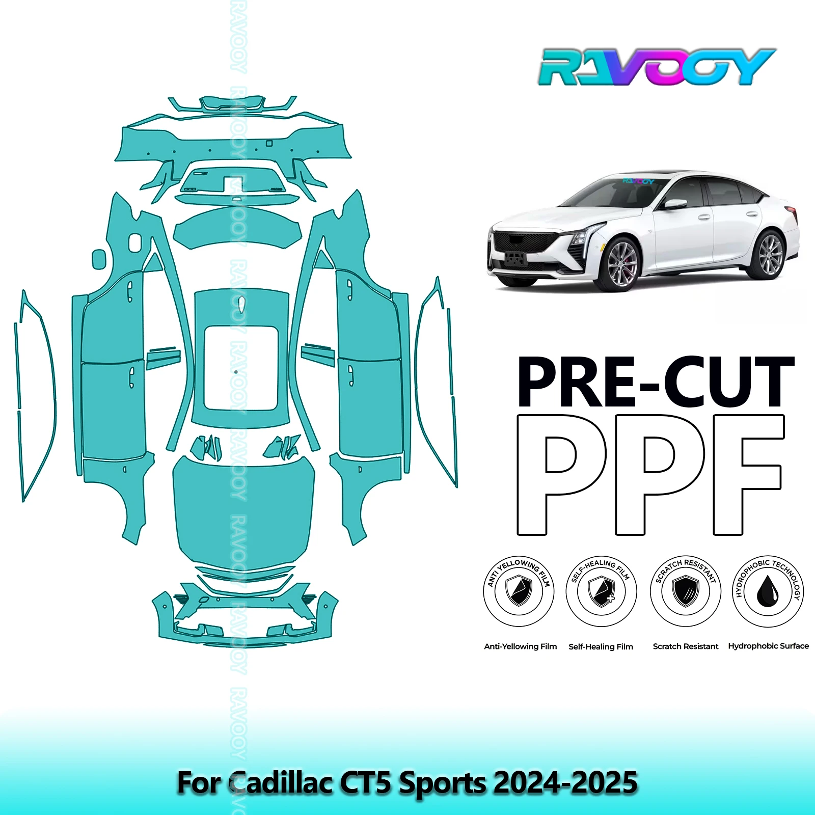 Car Precut PPF Paint Protection Film Full Vehicle For Cadillac CT5 Sports 2024-2025
Car Precut PPF Paint Protection Film Full Vehicle For Cadillac CT5 Sports 2024-2025