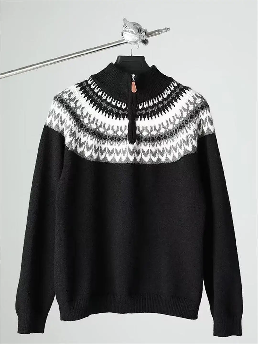 American Retro Fair Isle Men's Knitted Sweater Zipper f High Collar Lazy Sle Autumn Winter Versatile Couple's Knitwear
American Retro Fair Isle Men's Knitted Sweater Zipper f High Collar Lazy Sle Autumn Winter Versatile Couple's Knitwear