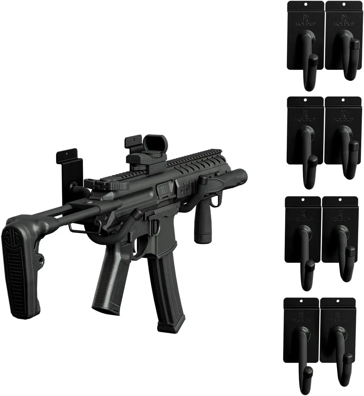 Heavy Duty Steel Gun Wall Mount, Horizontal Rifle Hanger for Indoor Display, 5 Pack
Heavy Duty Steel Gun Wall Mount, Horizontal Rifle Hanger for Indoor Display, 5 Pack