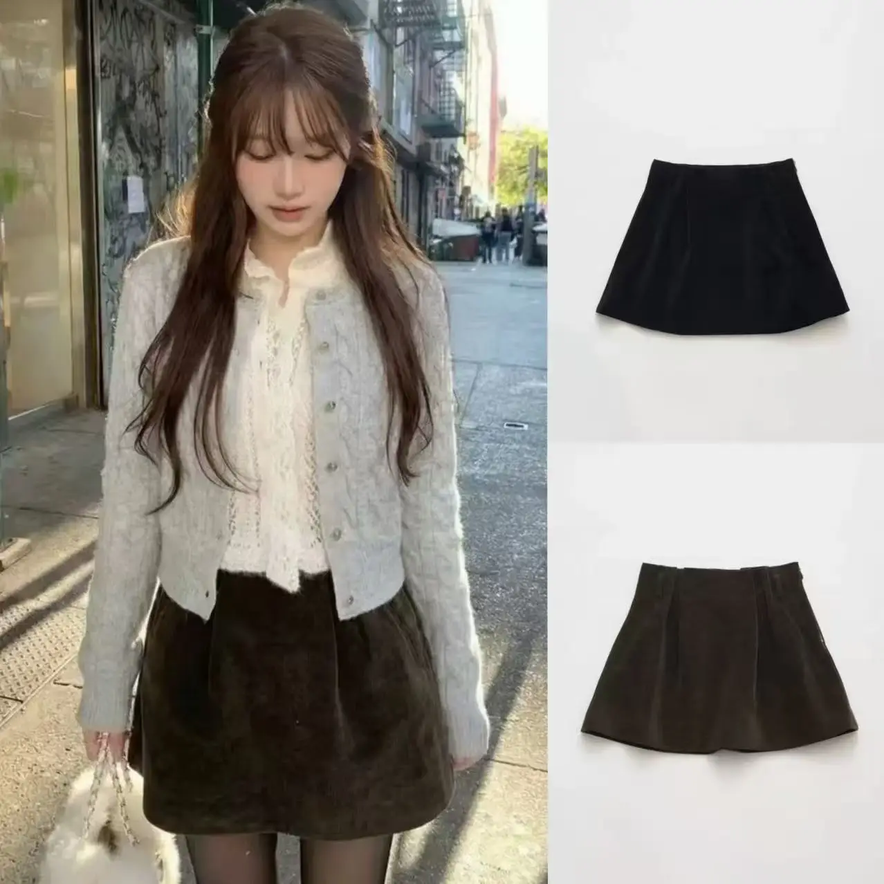 Вельветовая юбка с высокой талией, женская цветная универсальная юбка, корейская повседневная одежда трапециевидной формы с силуэтом
Вельветовая юбка с высокой талией, женская цветная универсальная юбка, корейская повседневная одежда трапециевидной формы с силуэтом