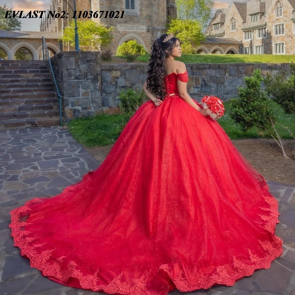 EVLAST Customized 2025 Red Quinceanera Dress Ball Gown Shiny Lace Applique Beading Corset Sweet 16 Vestidos De 15 Anos E2Q03
EVLAST Customized 2025 Red Quinceanera Dress Ball Gown Shiny Lace Applique Beading Corset Sweet 16 Vestidos De 15 Anos E2Q03