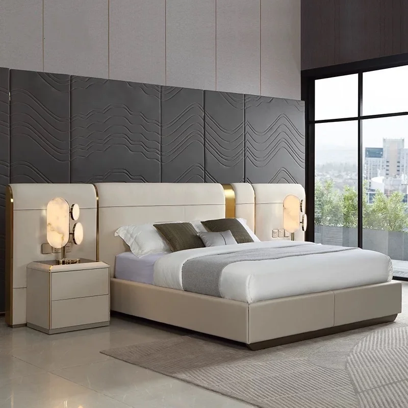 #Modern Luxury High-End Solid Wood Upholstered Bed Faux Leather Double Wooden Frame
#Modern Luxury High-End Solid Wood Upholstered Bed Faux Leather Double Wooden Frame