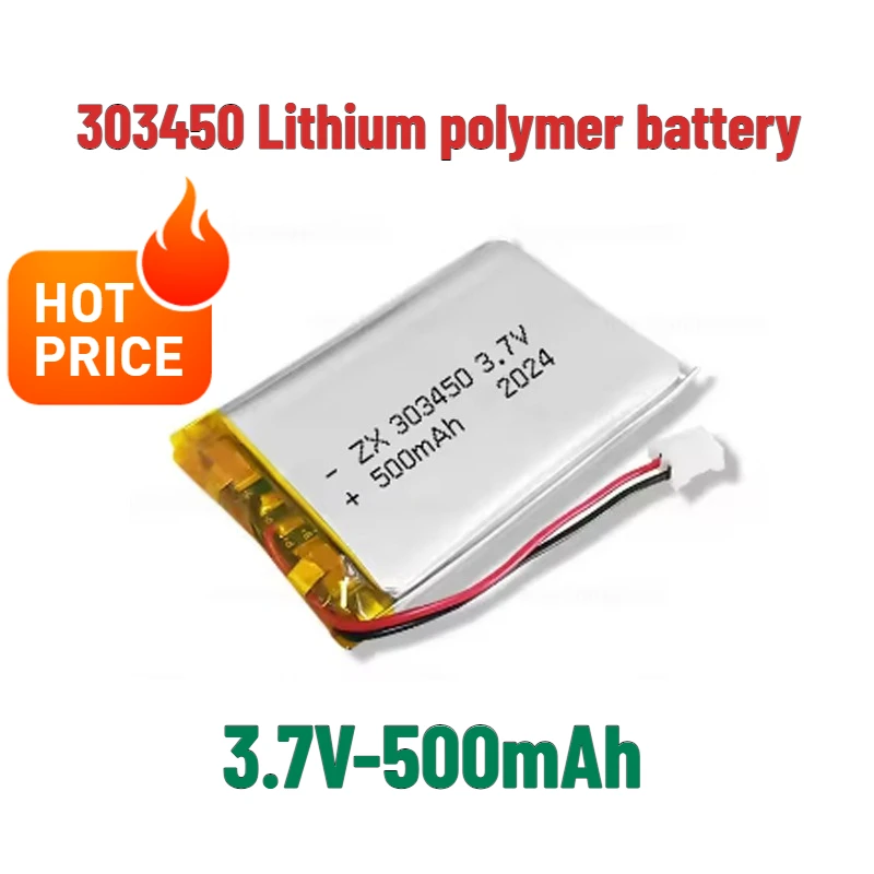 303450 Battery 500mAh Polymer Lithium Ion Batteries 3.7V 033450 LiPo for DVD Drive Recorder GPD Monitor Rechargeable Li Po Cell
303450 Battery 500mAh Polymer Lithium Ion Batteries 3.7V 033450 LiPo for DVD Drive Recorder GPD Monitor Rechargeable Li Po Cell
