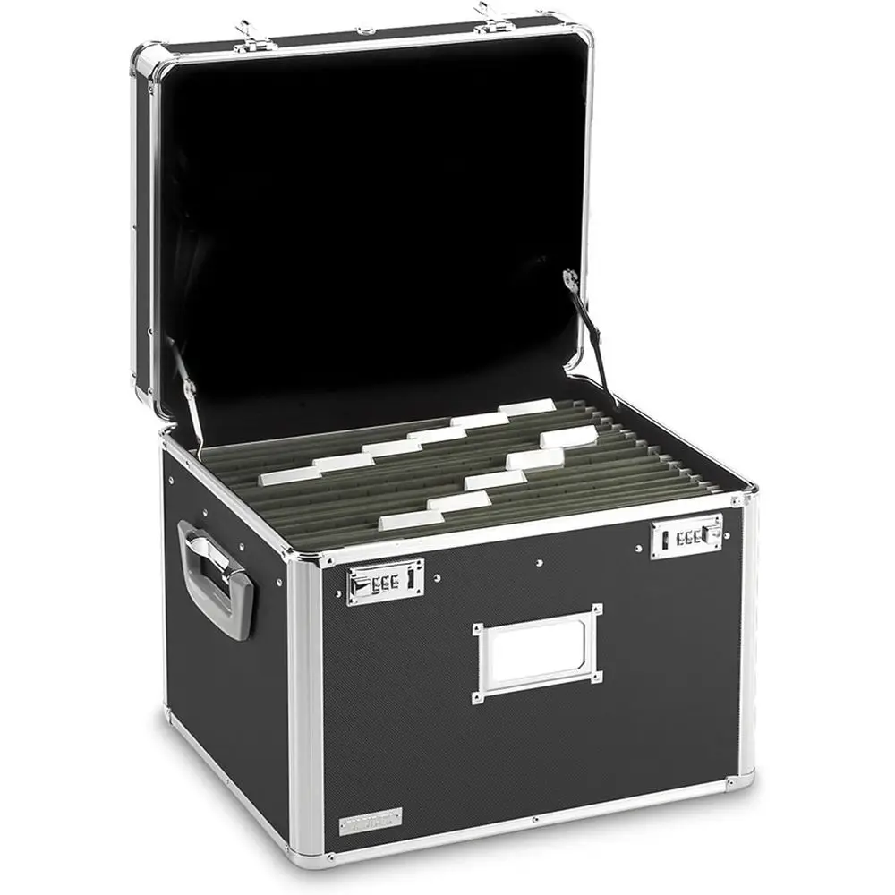 Legal/Letter Size Portable Storage Box with Dual-Combination Lock, 17.5x14x12.5 Inches, Black
Legal/Letter Size Portable Storage Box with Dual-Combination Lock, 17.5x14x12.5 Inches, Black
