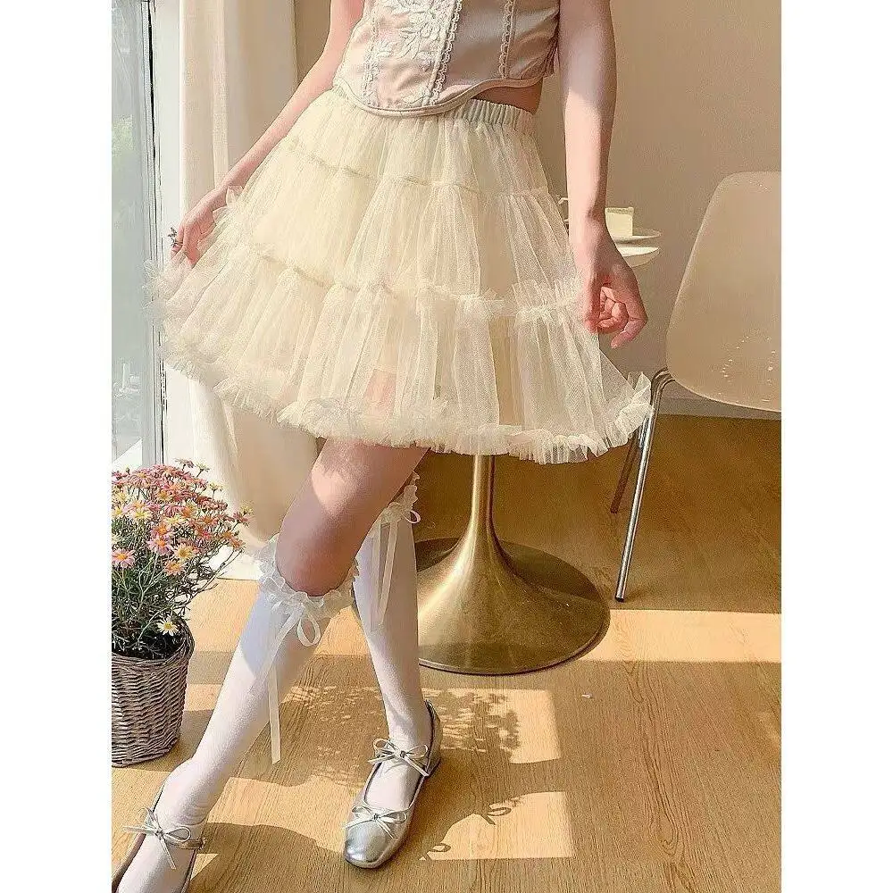 Sweet Cool Grey Blue Puffy Skirt Ultra White A-Line Cake Skirt Gauze Skirt Wood Grain High Waist Polyester Casual Skirt
Sweet Cool Grey Blue Puffy Skirt Ultra White A-Line Cake Skirt Gauze Skirt Wood Grain High Waist Polyester Casual Skirt