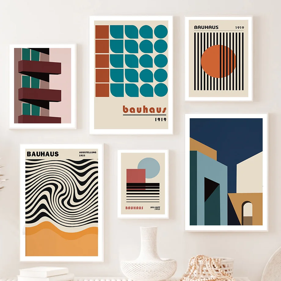 Modern Bauhaus Geometric Abstract Line Wall Art Canvas Painting Poster Print Living Room Decor 
Modern Bauhaus Geometric Abstract Line Wall Art Canvas Painting Poster Print Living Room Decor
