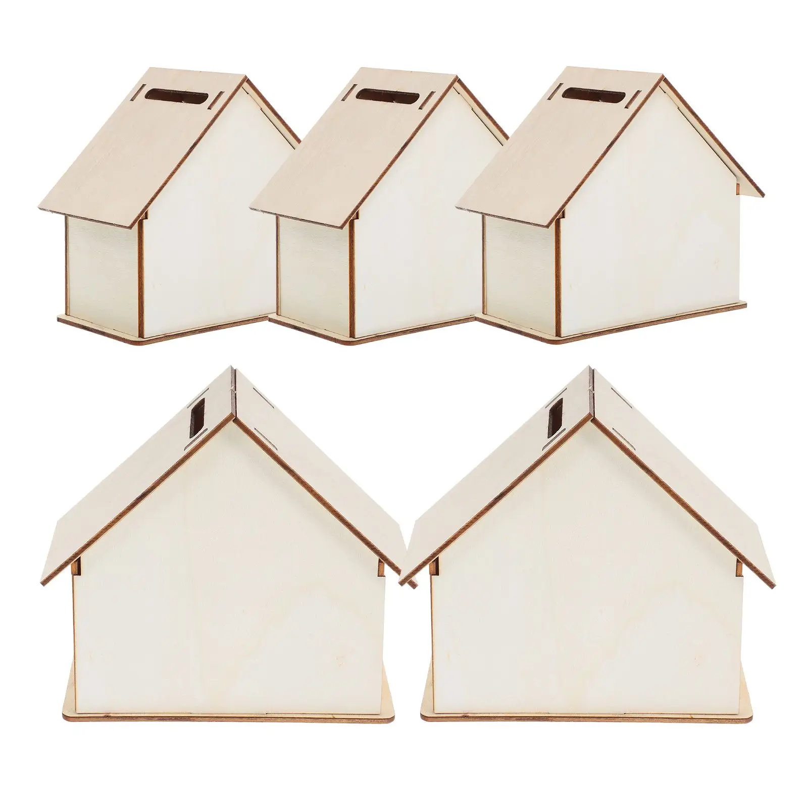 5 Pcs Wooden Children Doodle Piggy Bank Unfinished Coin Banks DIY Saving Craft House Shape Change Container
5 Pcs Wooden Children Doodle Piggy Bank Unfinished Coin Banks DIY Saving Craft House Shape Change Container