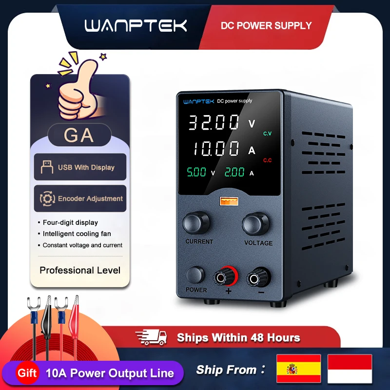 Wanptek Лабораторный источник питания постоянного тока 30 В 5 А 10 А 60 В 5 А 120 В 3 А Регулируемый с USB-выходом Дисплей Настольный лабораторный источник питания
Wanptek Лабораторный источник питания постоянного тока 30 В 5 А 10 А 60 В 5 А 120 В 3 А Регулируемый с USB-выходом Дисплей Настольный лабораторный источник питания