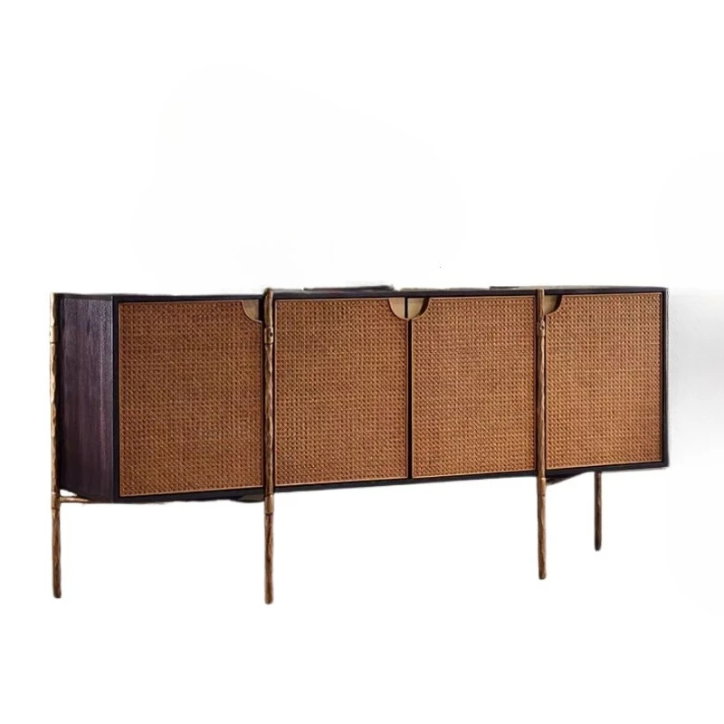 Wrought iron dining side cabinet, medieval retro and old rattan weaving storage cupboard, entrance cabinet
Wrought iron dining side cabinet, medieval retro and old rattan weaving storage cupboard, entrance cabinet