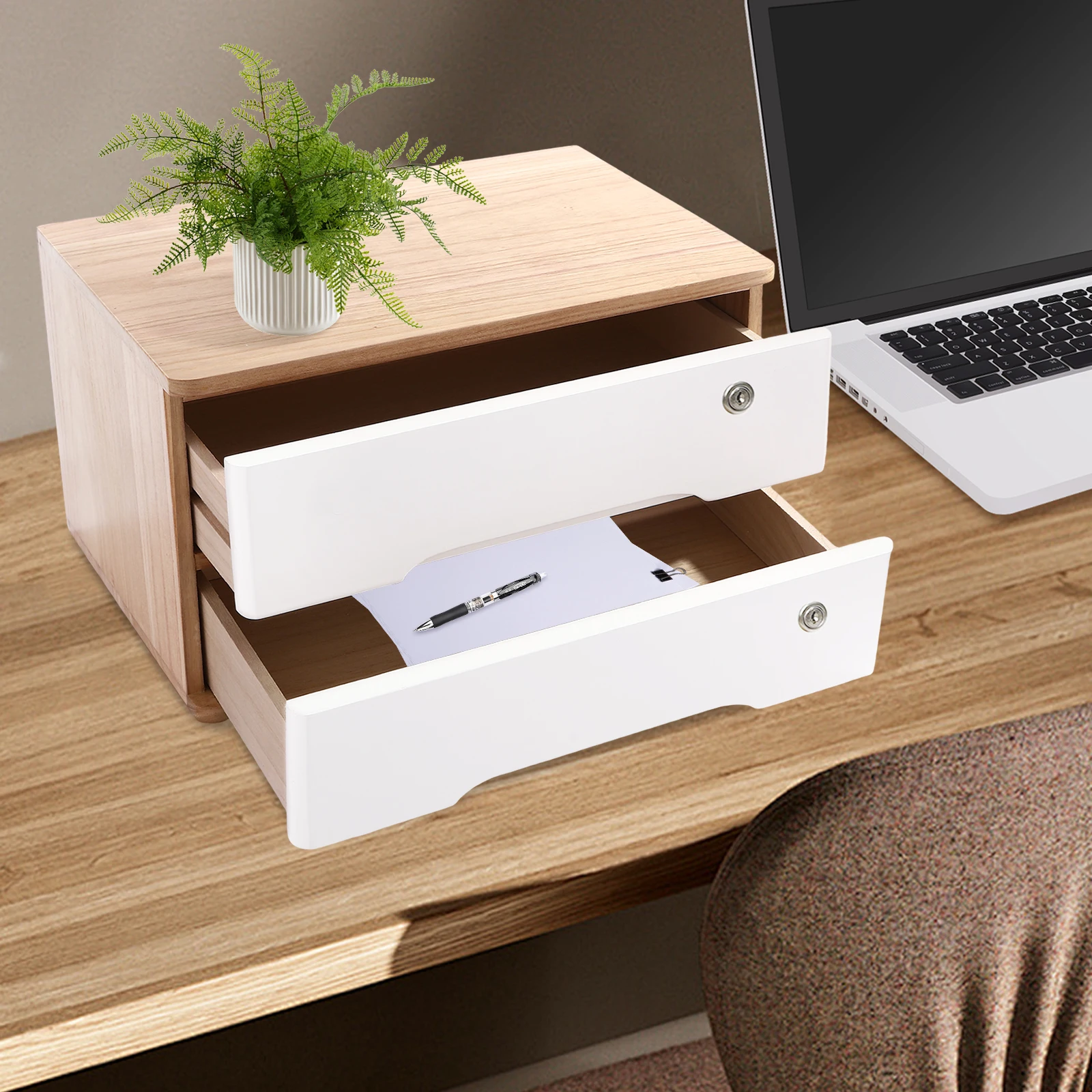 2-story Log White Storage Cabinet with Two Locks Large Capacity Storage Drawer Wooden Desktop Organizer Multifunctional Locker
2-story Log White Storage Cabinet with Two Locks Large Capacity Storage Drawer Wooden Desktop Organizer Multifunctional Locker