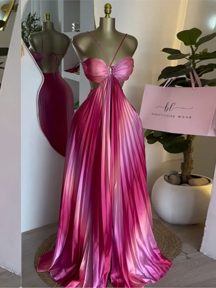 New Sexy Party Dresses For Woman Leace-up Evening Dress Hollow Out Color Colorful Vestidos Backless Robe Elegant Temperament
New Sexy Party Dresses For Woman Leace-up Evening Dress Hollow Out Color Colorful Vestidos Backless Robe Elegant Temperament